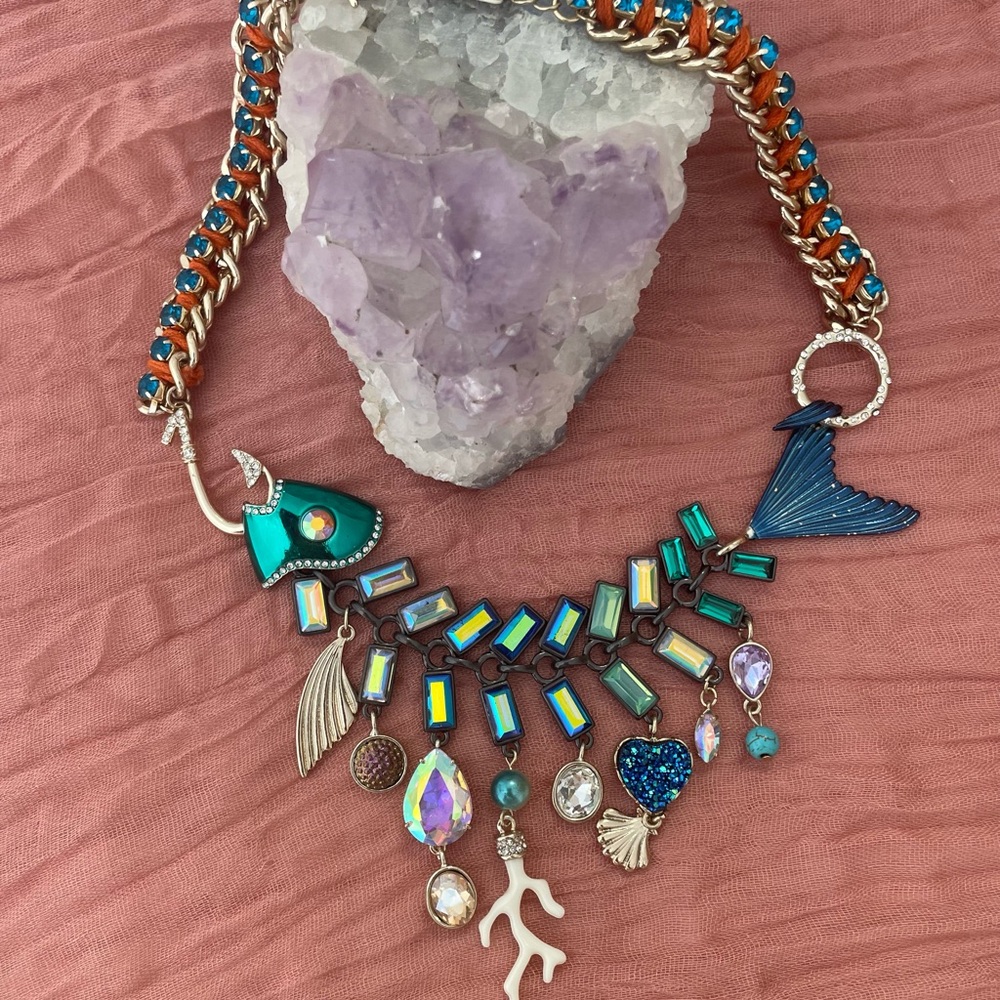 Betsey Johnson Fish Statement Necklace